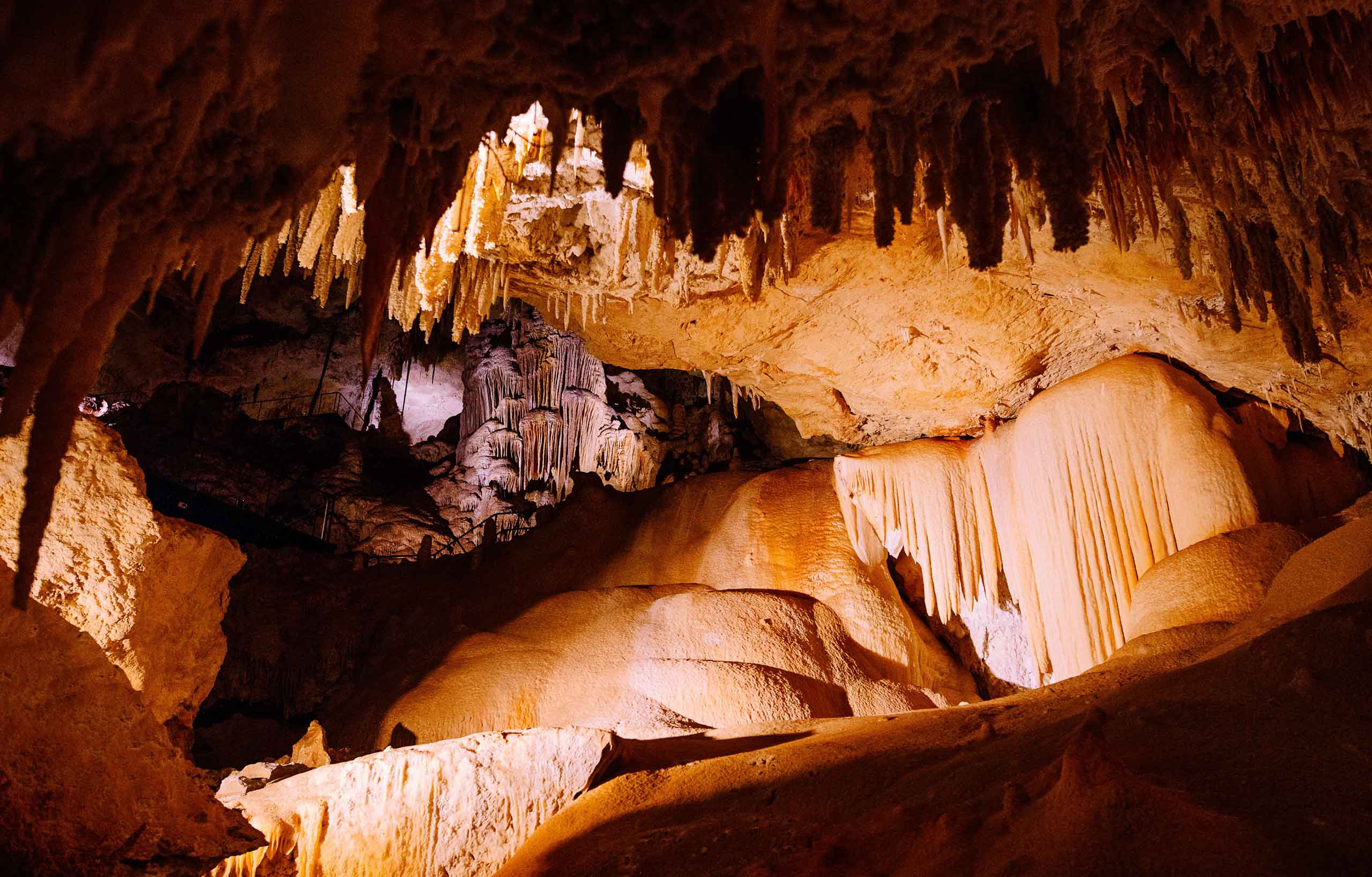 Jewel Cave flowstone the 'Frozen Waterfall'. Margaret River